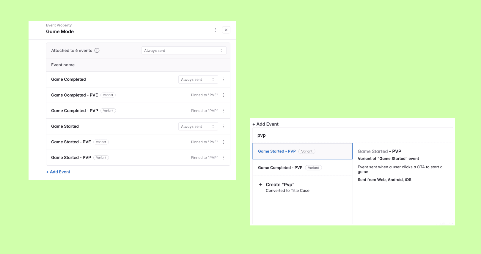 Screenshot of the presence table in property details